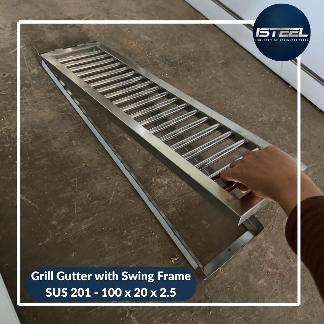 Jual Grill Gutter with Swing Frame SUS 201 / Cover Got…