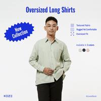 Gambar KOZE Oversized Long Shirt All Color - Kemeja Lengan Panjang Pria - Navy, M dari koze shop Kota Administrasi Jakarta Timur 1 Tokopedia