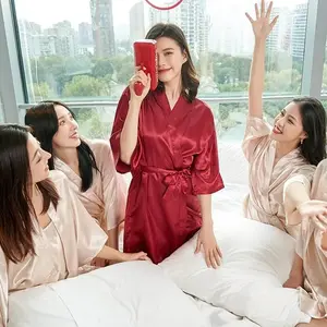 TRIJAYA . KIMONO JUMBO SATIN WANITA SATIN VELVET / KIMONO POLOS & BRIDESMAID WEDDING