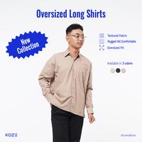 Gambar KOZE Oversized Long Shirt All Color - Kemeja Lengan Panjang Pria - Navy, M dari koze shop Kota Administrasi Jakarta Timur 3 Tokopedia