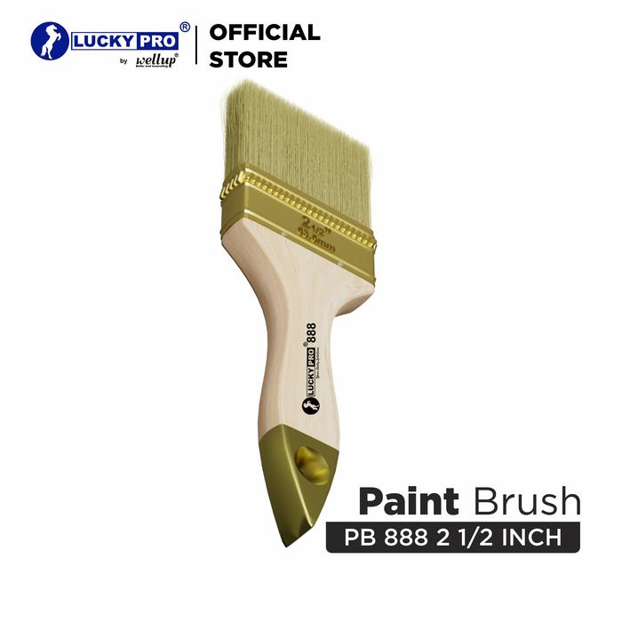 Gambar WellUp Kuas Cat Gagang Kayu Premium 2 1/2 Inch WL-888KC dari Wellup Kab. Bandung Tokopedia