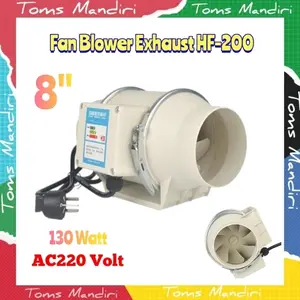 8" Kipas Angin Buang Diam Ekstraktor Kipas Angin Blower Ventilasi HF-200