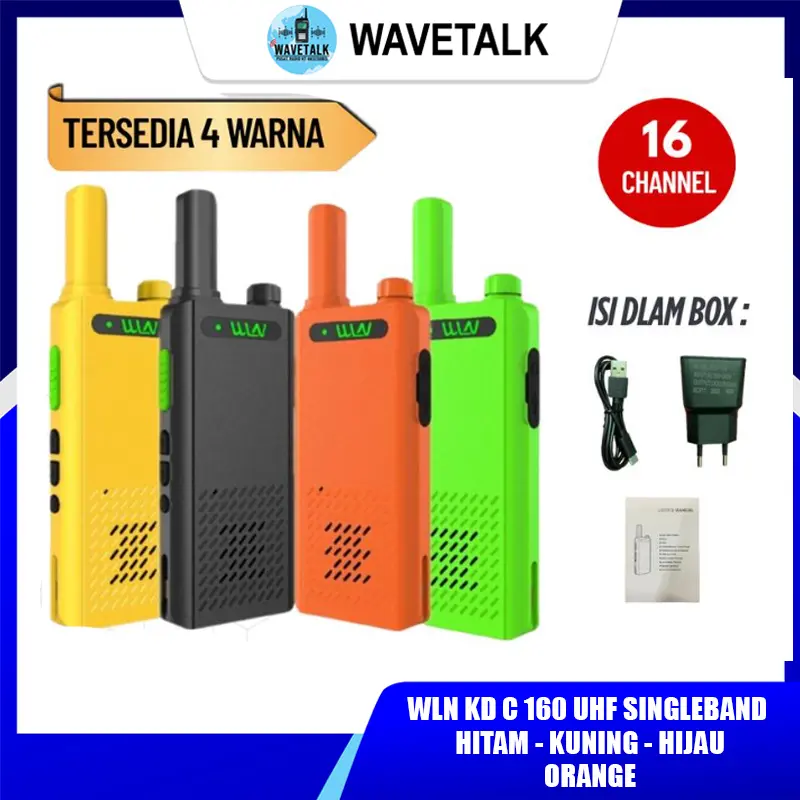Wln Kd C160 Kd C160 C 160 UHF 400-470 MHz Walkietalkie Type C Tipis 16 Channel