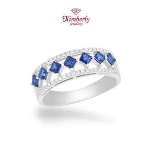 Cincin Berlian Listring Batu Blue Sapphire KLR1231281 - Kimberly Jewellery