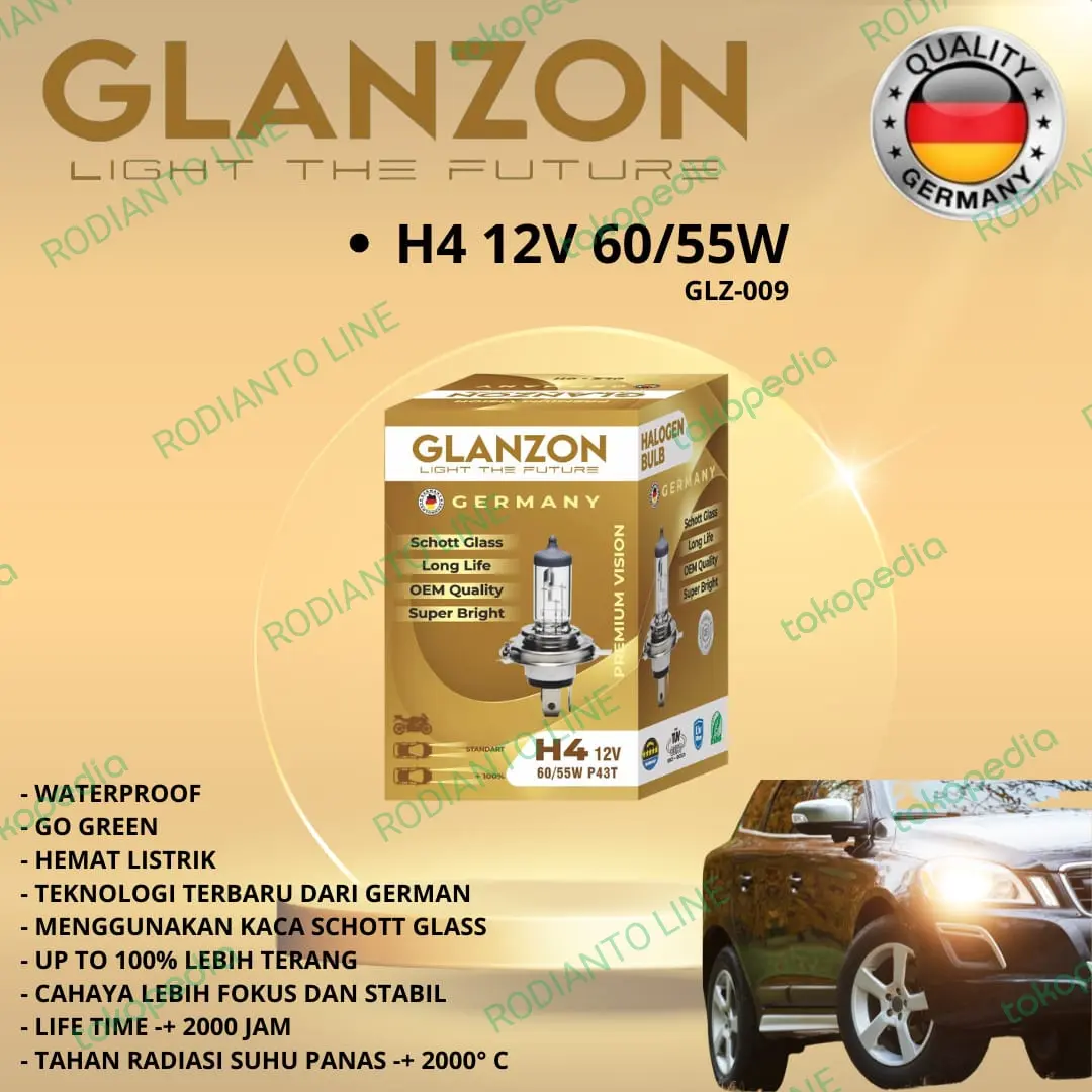 Halogen / Lampu Mobil Honda Brio H4 12v 60/55w Up To 50% UV Free