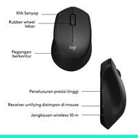 Gambar Logitech M331 Mouse Wireless Silent Click Ergonomis - Hitam dari Starcomp Semarang Kab. Banyumas 4 Tokopedia