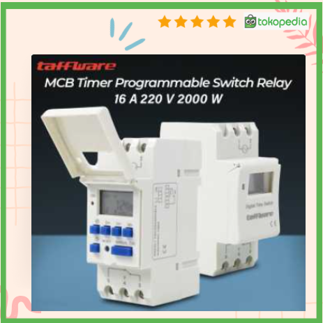 Jual T0p! Taffware Programmable Digital Timer Switch 20 Program 220V ...
