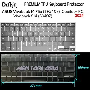 Keyboard Protector ASUS VivoBook 14 Flip TP3407  S3407 - DrSkin PREMIUM TPU CLEAR