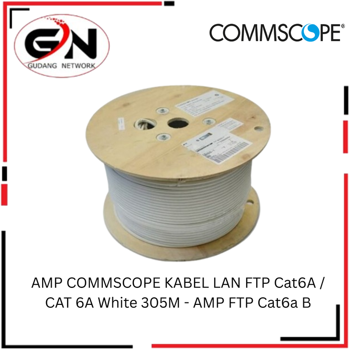 Jual AMP COMMSCOPE KABEL LAN FTP Cat6A / CAT 6A White 305M - Kota