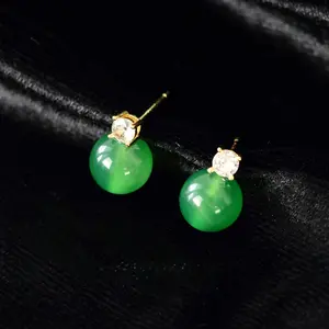 ISEUL - ELGRALUXE - Gold Plated Chinese Oriental Style Sangjit Imlek CNY Jade Earrings