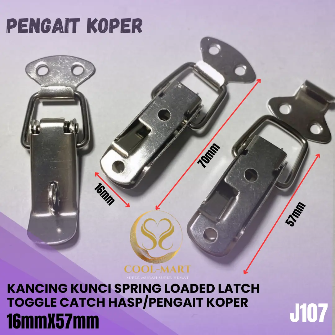 KANCING KUNCI SPRING LOADED LATCH TOGGLE CATCH HASP/PENGAIT KOPER 16MMx57mm
