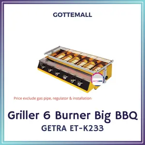 GETRA Griller 6 Burner BBQ ET-K233 / ET K233 Kompor Panggang Gas 6 Tungku
