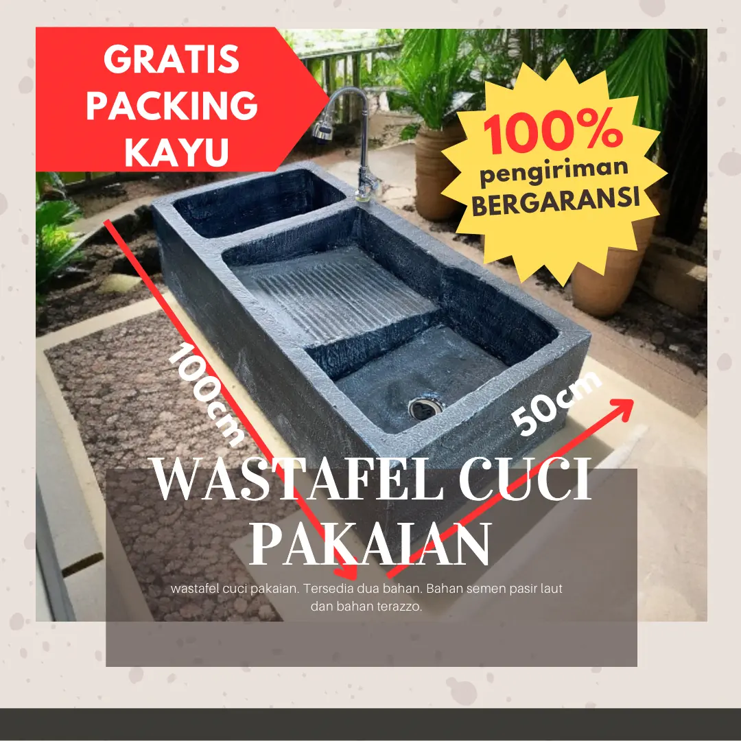 Wastafel laundry / cuci pakaian (gratis packing kayu)