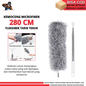 Kemoceng Fleksibel 280cm Bisa Tekuk Pembersih Rumah Kemoceng Bulu Microfiber Panjang