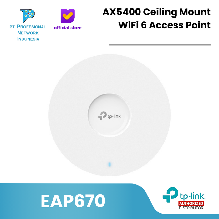 Gambar TP-Link EAP670 AX5400 Ceiling Mount WiFi 6 Access Point dari Profesional Network Kota Administrasi Jakarta Pusat Tokopedia