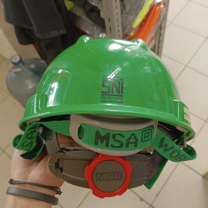 Gambar Helm Proyek Kerja Safety MSA Lokal V-Gard Fastrack + Tali Dagu - Hijau dari Multindo Safety Kota Administrasi Jakarta Barat Tokopedia