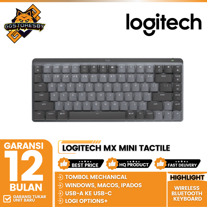 Gambar LOGITECH MX MECHANICAL MINI TACTILE KEYBOARD WIRELESS BLUETOOTH dari GGSTORESBY Kota Surabaya Tokopedia