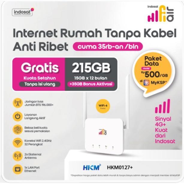 Jual HKM0127+ Hifi Air Indosat Modem WiFi Wireless Router 4G CPE LTE ...