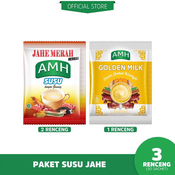 Gambar Paket Susu Jahe ( 2 Renceng AMH Susu Jahe (20 Sachet) 1 Renceng AMH Golden Milk (10 Sachet) ) dari AMH Official Shop Kota Administrasi Jakarta Barat Tokopedia