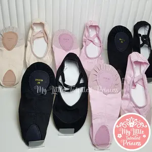 Sepatu Ballet Kanvas Day Dance Import Split Sole BESAR - Canvas Ballet Shoes - Size 36-40