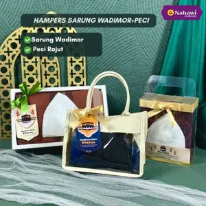 Hampers Sarung Wadimor Motif Ukuran Dewasa Peci Rajut Tasbih Kayu Souvenir Tasyakuran Tahlilan Oleh Oleh Haji dan Umroh Nabawi Jakarta