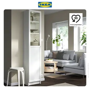 IKEA BILLY/OXBERG Lemari Buku Dengan Panel/Pintu Kaca 40x30x202cm   Furniture