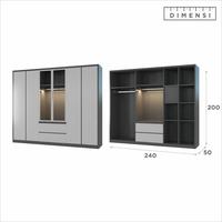 Gambar SHUMO Lemari Pakaian Besi 6 Pintu Minimalis Lampu LED | Lemari Baju Metal Wardrobe - MOTIF-A, DIRAKIT dari Citra furniture Kota Administrasi Jakarta Pusat 3 Tokopedia
