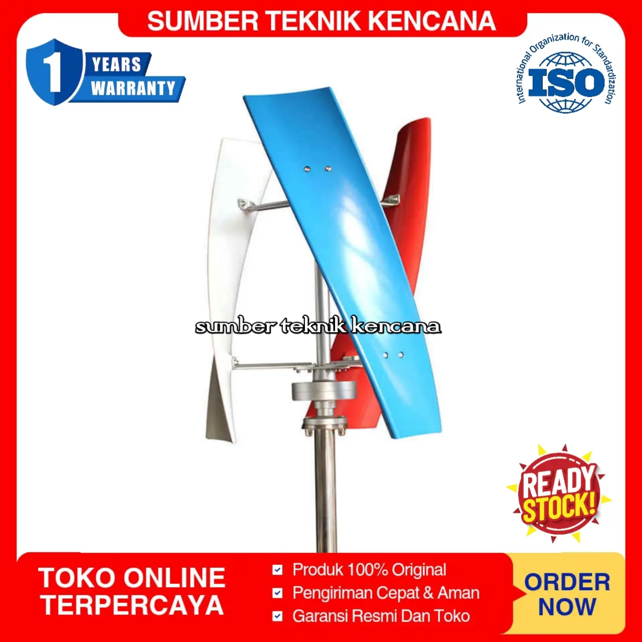Vertical Axis Wind Turbine VAWT Turbin Angin 500-5000 Watt 12-48 Vol
