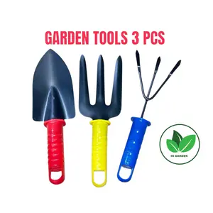 Set Alat Berkebun  – Trowel, Cultivator, Fork (Ukuran Kompak, Cocok untuk Berkebun di Rumah)