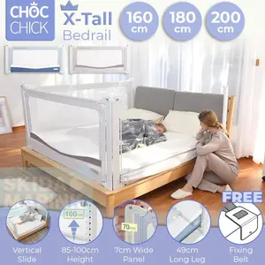 -Geomiwa- Choc Chick 200cm Extra Tall Bedrail Pagar Ranjang Bayi Bed Guard Rail