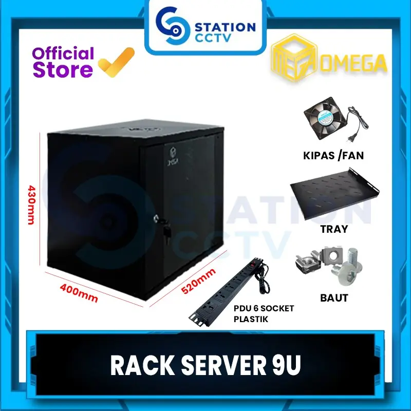 WALLMOUNT RACK 9U SINGLE DOOR / RACK SERVER 9U WITH PACKING KAYU - Shop ...