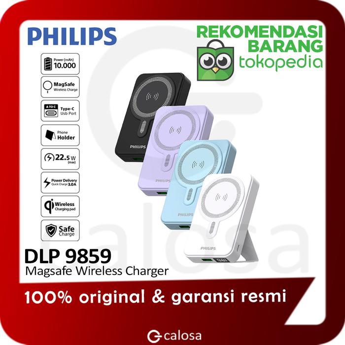 Gambar PHILIPS DLP9859N 10.000Mah Magsafe Wireless Charger Power Bank - black dari Calosastore Kota Malang Tokopedia