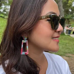 Anting Tusuk Geometric Style Bahan Akrilik Bentuk Unik Cantik Murah.
