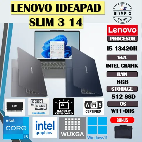 LENOVO IDEAPAD SLIM 3 14 I5 13420H 16GB 512GB W11+OHS 14.0WUXGA IPS
