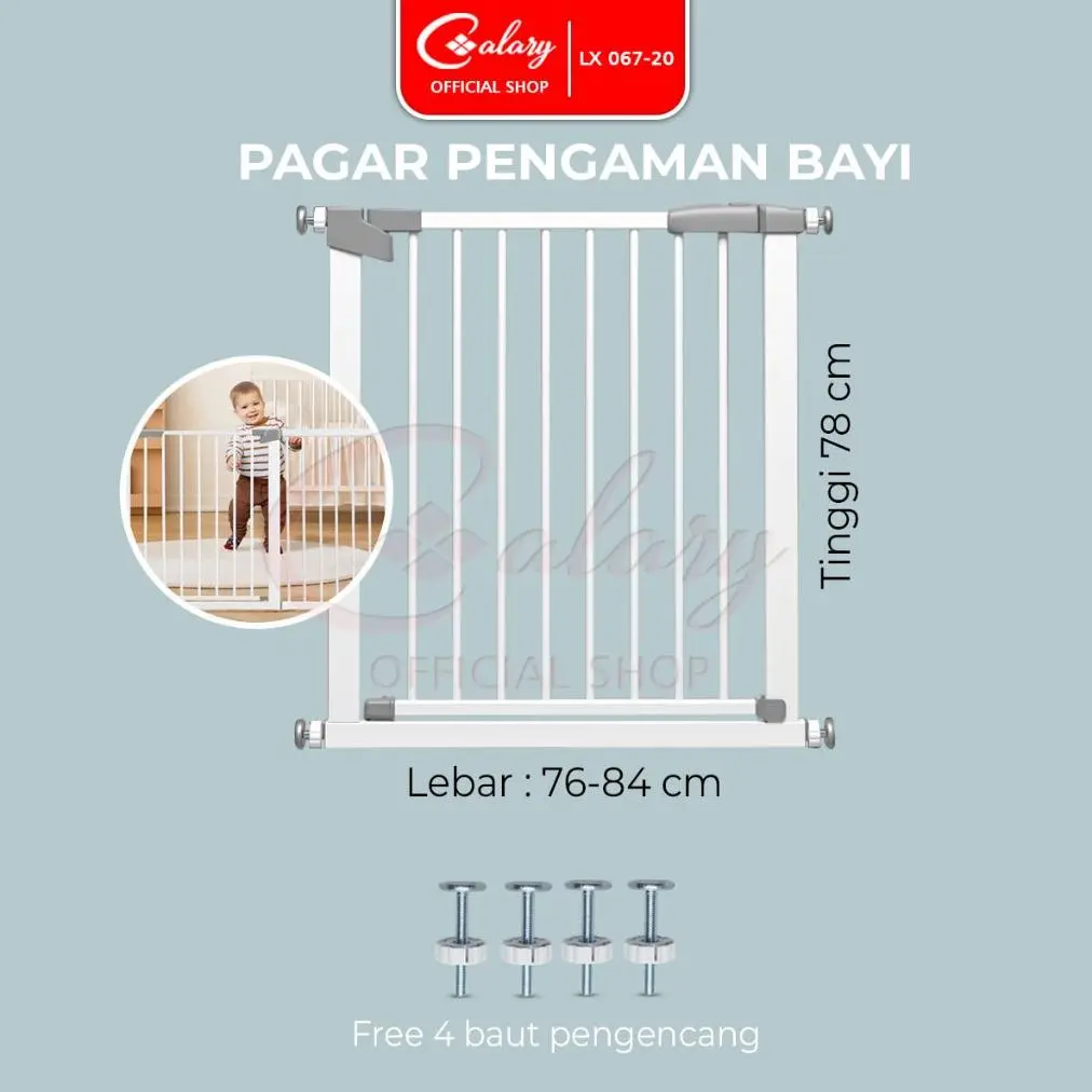 Paket SPEEDS Pagar Anak Pintu Pengaman Pembatas Bayi Tangga Dapur Kamar Mandi Baby Safety Gate 067-20 Import
