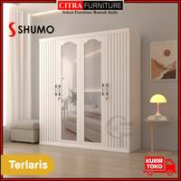 Gambar Lemari Pakaian Besi 4 Pintu Ayun Minimalis | Lemari Baju Swing - MOTIF-A, DIRAKIT dari Citra furniture Kota Administrasi Jakarta Pusat 2 Tokopedia