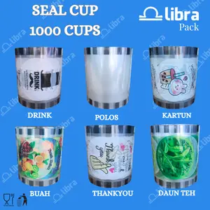 Seal Cup Plastik Lid Isi 1000 Sealer / Lid Cup Sealer Press Gelas Per Roll