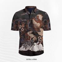 Gambar bahan batik tulis sutra atbm baron kemeja hitam 348GS dari batik Mandala Exclusive Kab. Pekalongan 2 Tokopedia
