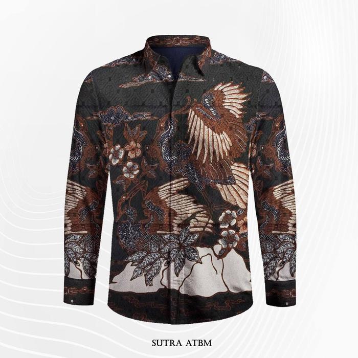 Gambar bahan batik tulis sutra atbm baron kemeja hitam 348GS dari batik Mandala Exclusive Kab. Pekalongan Tokopedia