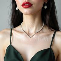 Gambar Kalung Tennis V Libertee Moissanite Model V Necklace Fancy Elegant Bride Jewelsray - 4 mm dari Luxoela Kota Administrasi Jakarta Utara 1 Tokopedia