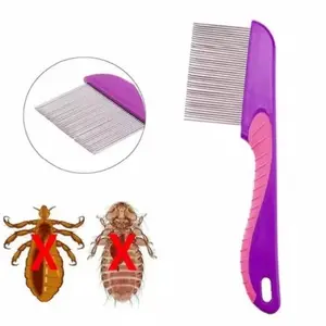 Sisir Serit Kutu Ketombe Model Besi Sisir Kutu Magnet Gagang Panjang Logam Stainless Steel Terminator Serit Sisir Rambut Ajaib