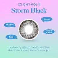 Gambar X2 CH'I Vol II Softlens Warna Bulanan Storm Black 14.2mm Color Lens Silicone Hydrogel - Ch'i Storm, Normal dari Softlens Story Kota Administrasi Jakarta Pusat 5 Tokopedia