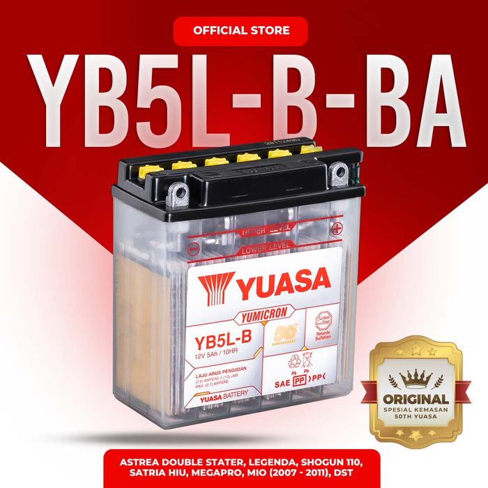 Gambar Yuasa Aki Motor YB5L-B-BA Yumicron dari KIOS AKI YUASA_NEW Kota Administrasi Jakarta Pusat Tokopedia