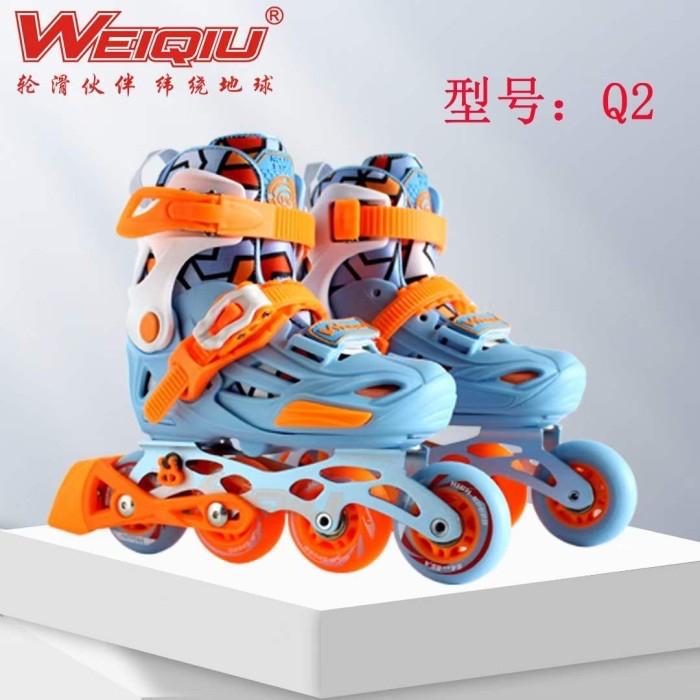 Gambar sepatu roda inline skate anak junior WEIQIU Q2 - S (28-31), Biru Muda dari ALIENWEAR STORE Kab. Tangerang Tokopedia