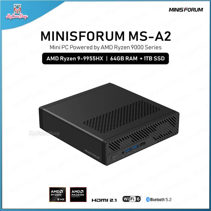 Jual MINISFORUM MS-A2 MINI PC WORKSTATION RYZEN 9 9955HX 64GB RAM