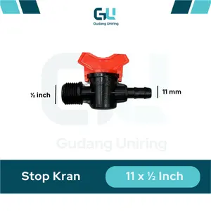 Stop Kran / Check Valve 1/2 Inch Male Drat Luar ke selang PE 11mm