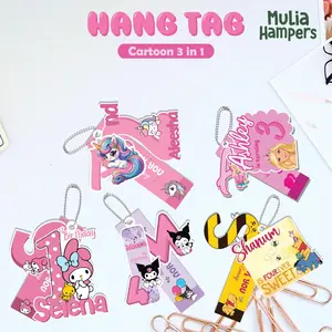 Hang Tag Hampers Ulang Tahun Anak Custom Satu Sisi Hiasan Souvenir Birthday 3 in 1