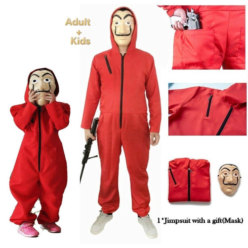 Adult Bodysuit Jumpsuit Mony Heis Costume Outfit With Mask Cosplay Costume - JUMBO