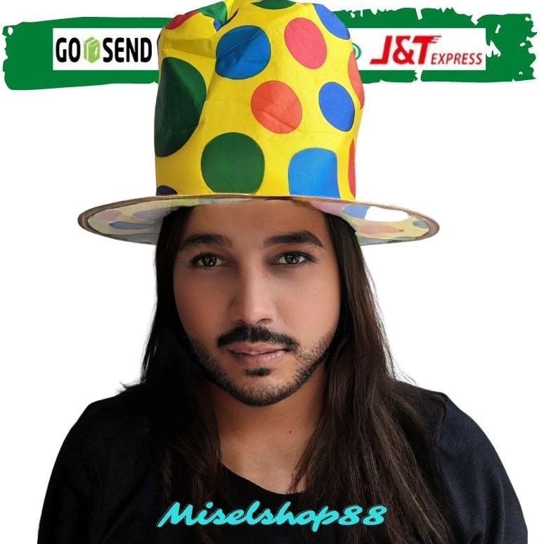 Topi Badut Polkadot Clown Halloween Cosplay Anime Dewasa