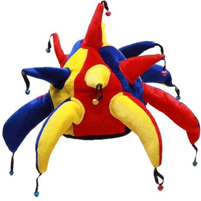 Topi Jester Joker Badut Bonus Hidung Merah Halloween Pesta Ulang Tahun